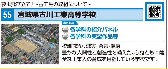 ブース55 宮城県古川工業高等学校の展示内容・写真(パンフレット掲載)